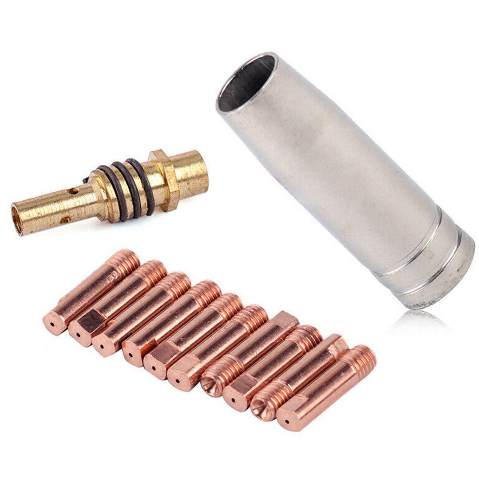 For MB 15AK MIG/MAG Welding Contact Tips 0.8x10mm M6 Gas Nozzle Shroud HS1114