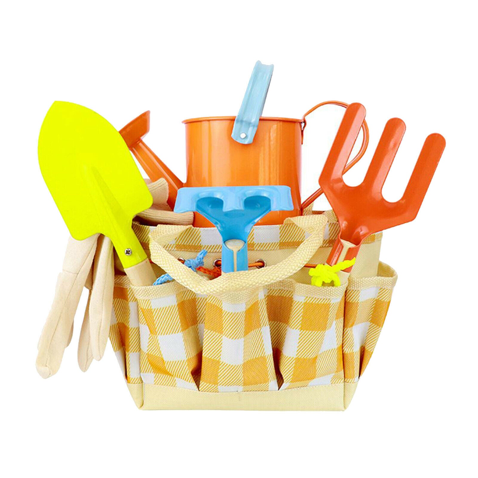 Children Kids Gardening Tools Set Shovel Rake Trowel Gloves Watering Can