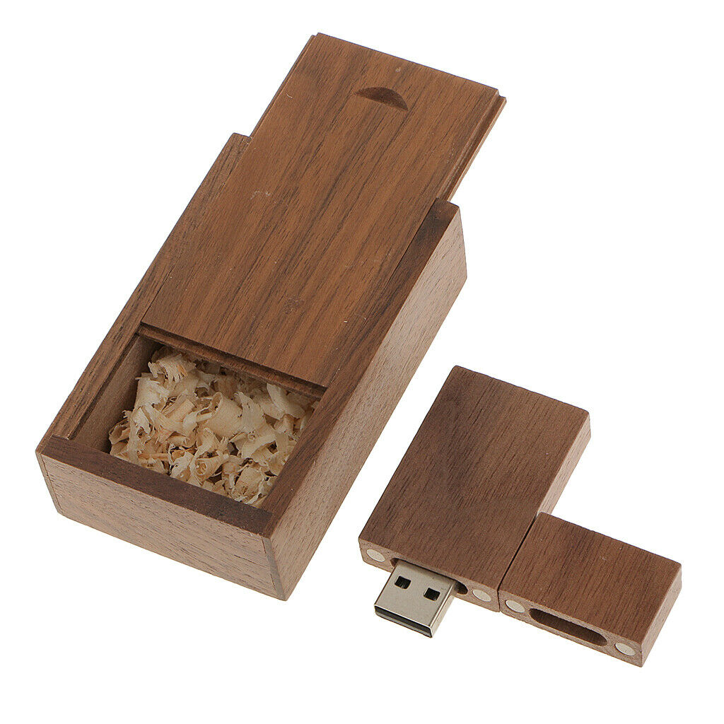 Custom  Walnut Wood Rotate USB 2.0 Flash Drive Memory Stick 32GB