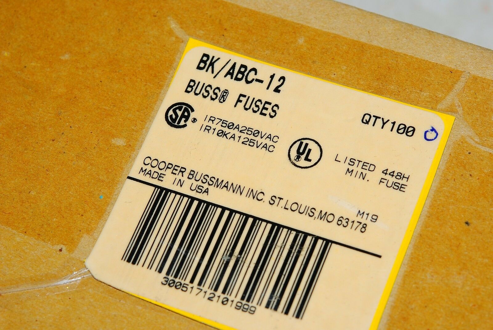 2pcs - BUSSMANN ABC-12 12A 6.3x32mm Black Pigtail Ceramic Fuse