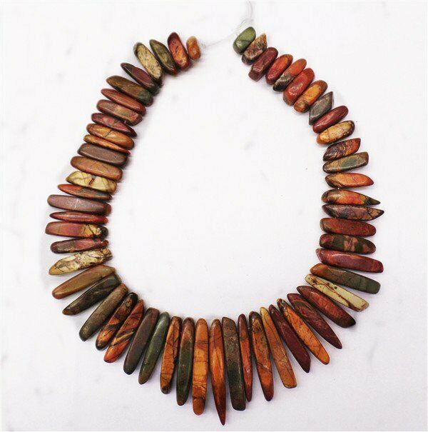1 Strand Natural Multi-color Picasso Jasper Chips Loose Beads 15.5inch HH7494