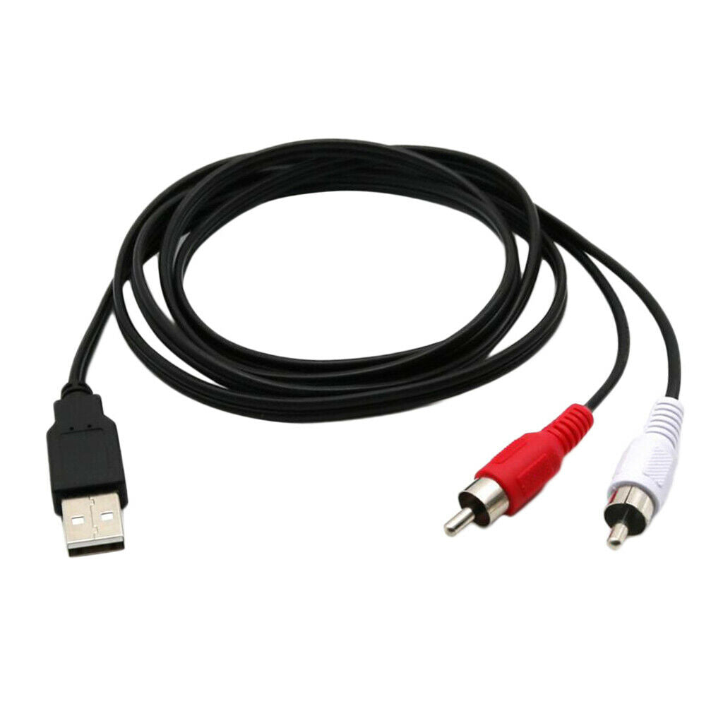 USB2.0 Male to 2 RCA Male AV Converter Audio Adapter Cable for HDTV TV
