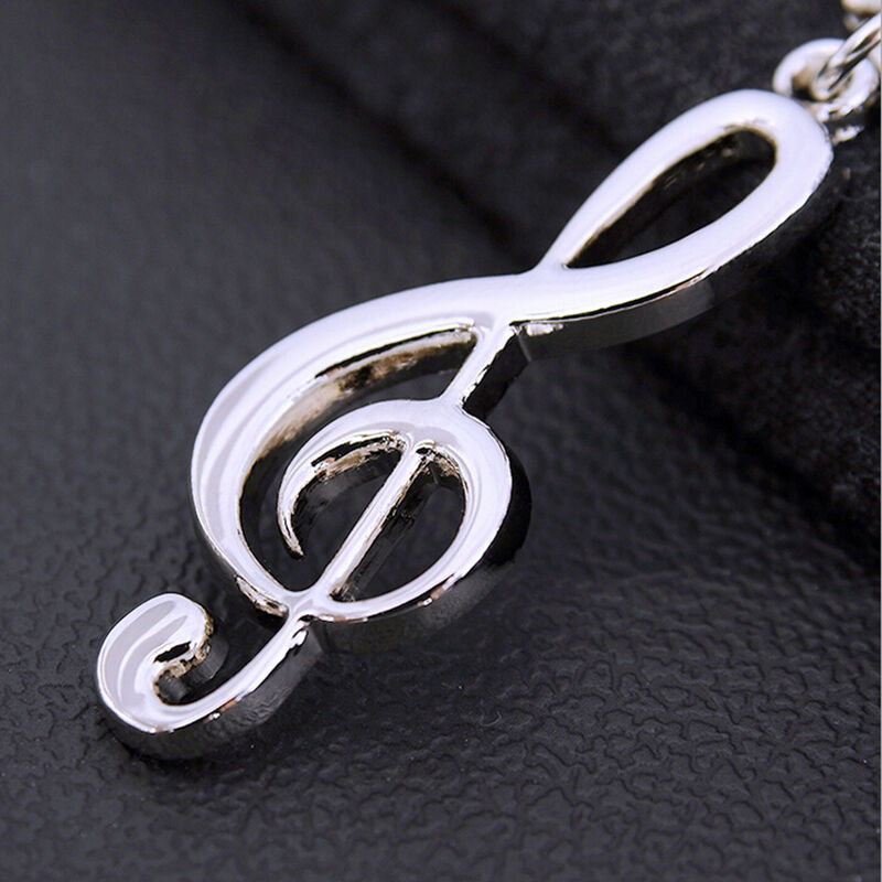 New Music Symbol Note G Treble Clef Pendant Keychain Key Chain Ring Fob G S Pb