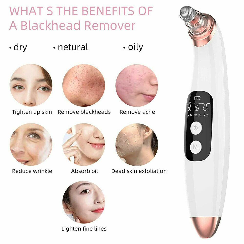 Visible Electric Blackhead Remover with Camera Derma Vacuum Pore Cleaner Suction