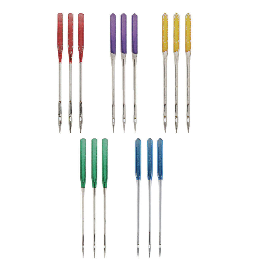 15x Regular Point Household Sewing Machine Needle Assorted Sizes Accessories