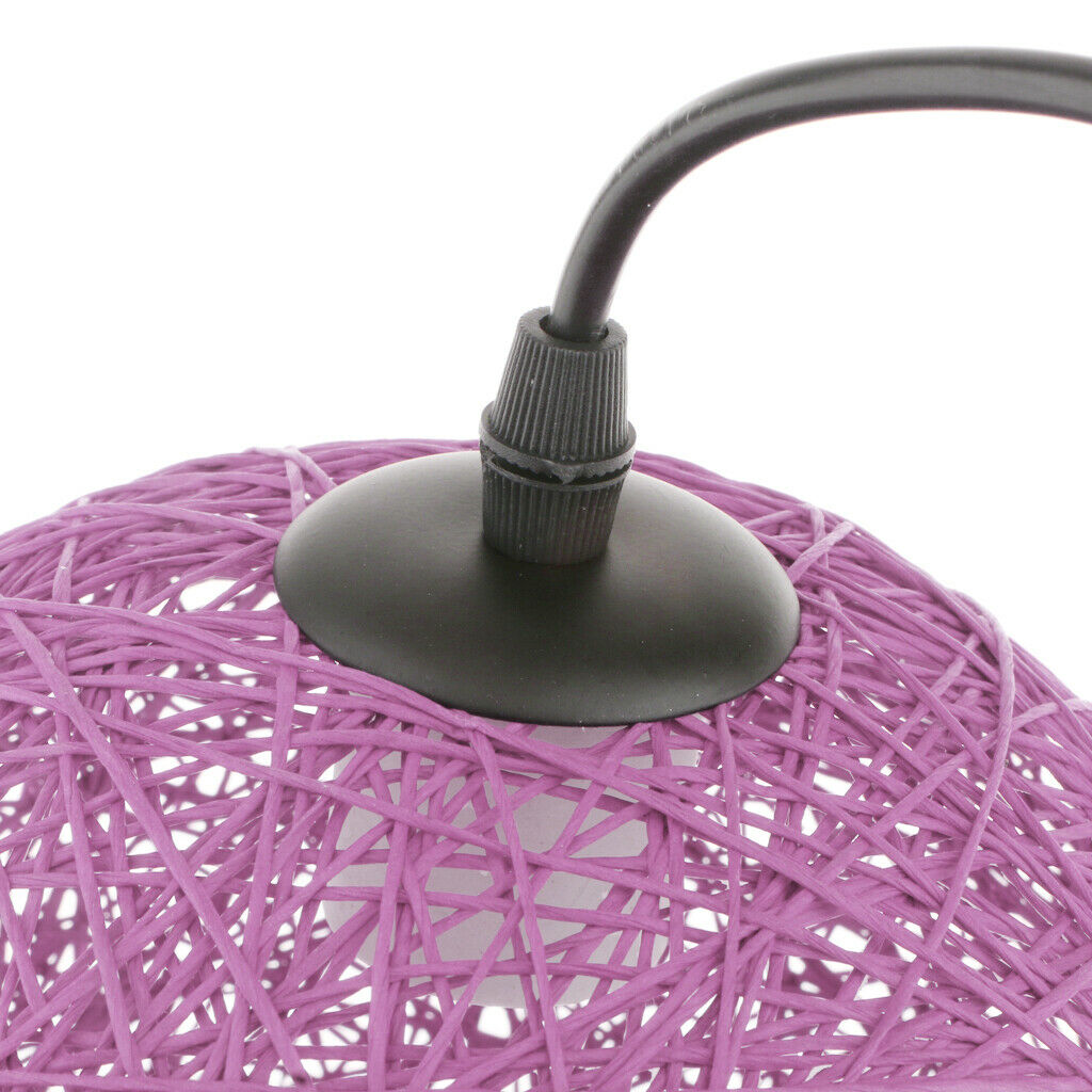 2 Pcs Modern Round Wicker Rattan Globe Ball Style Ceiling Pendant Light