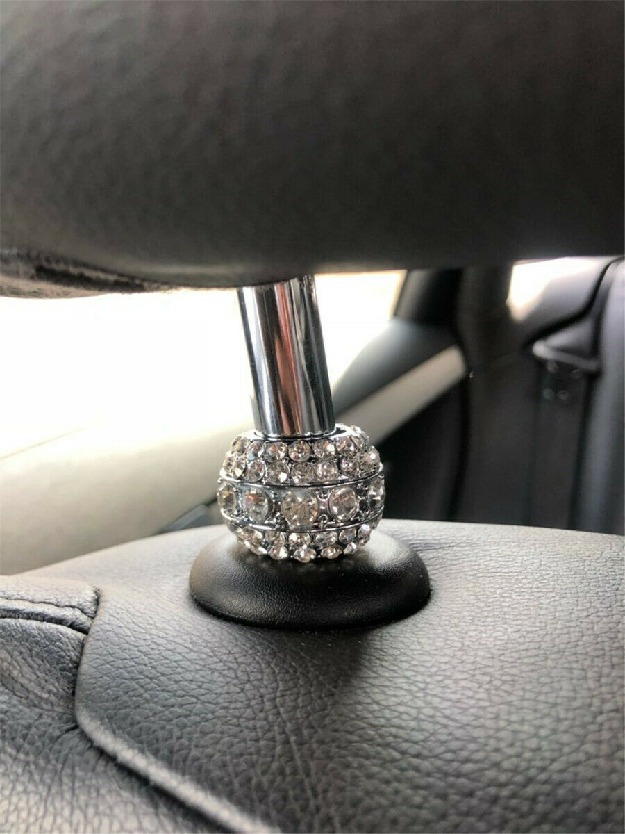 4X Crystal Diamond Car Seat Headrest Collar Decor Women Car Interior Accessories