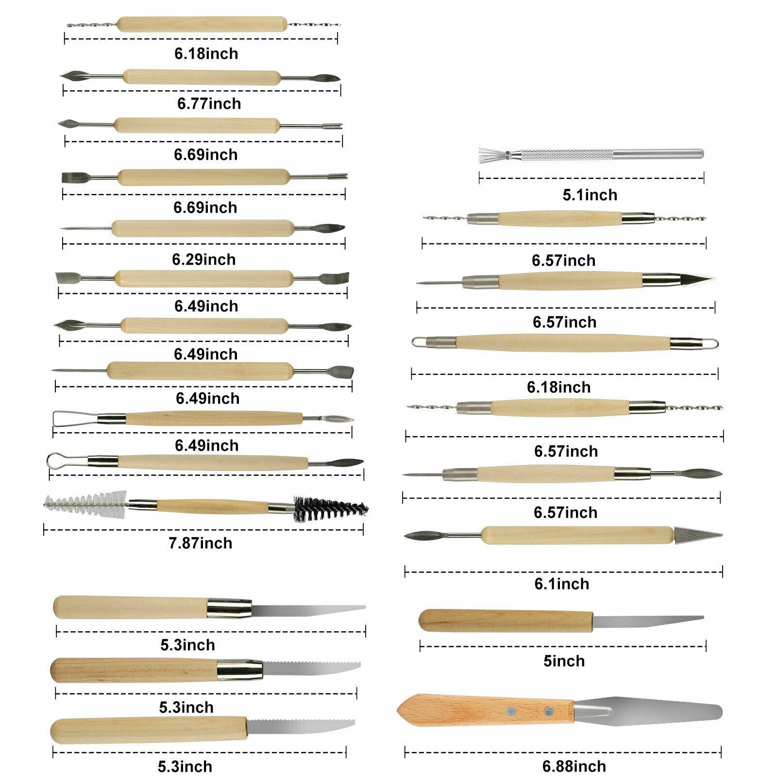 22in1 Clay Sculpting Set Pottery Carving Tools Polymer Modeling Ceramics Art Kit