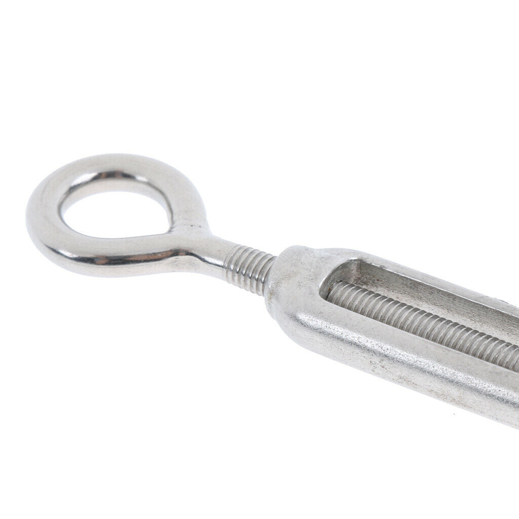 2x  304 Stainless Steel Turnbuckle Rope Hook Eye Rigging Screw Polished
