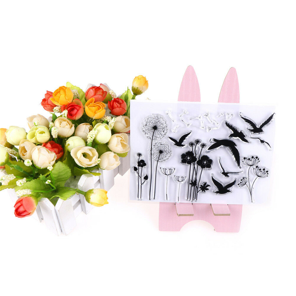 Dandelion and bird Pattern Scrapbooking Decorating Rubber Stamp Clear Stam.l8