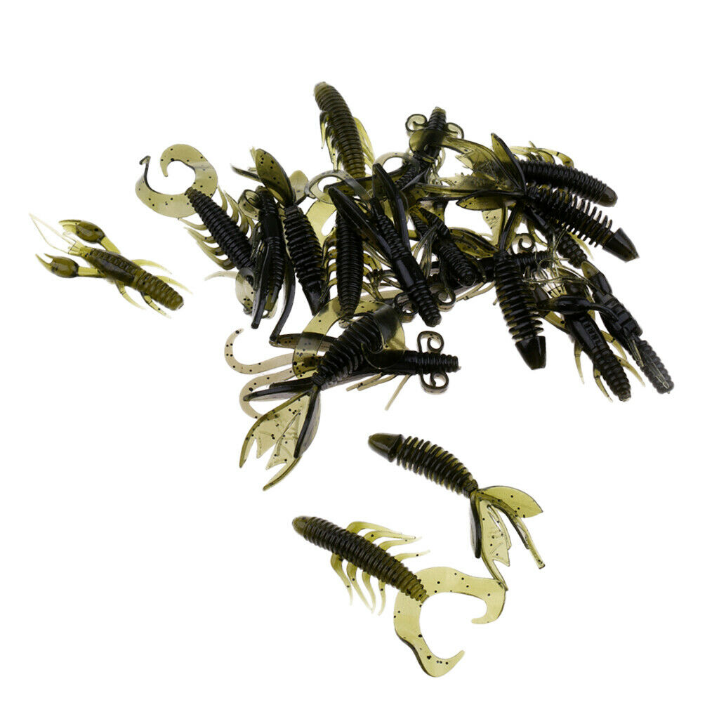 20pcs Soft Fishing Lures Shrimp Fishing Bait Grub Lure Fishing Tackle