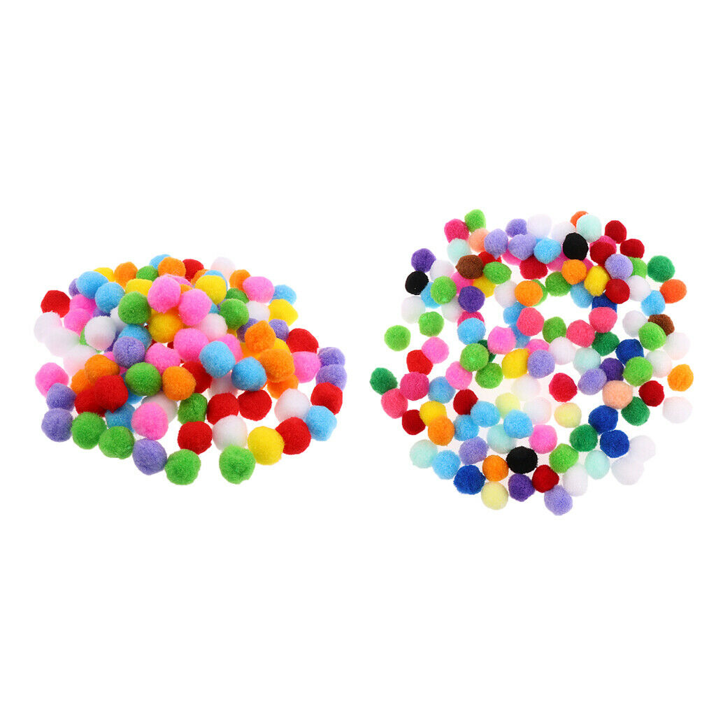 200Pcs Colorful Soft Pompom Balls Clothes Jewelry Supplies DIY Creative Kids
