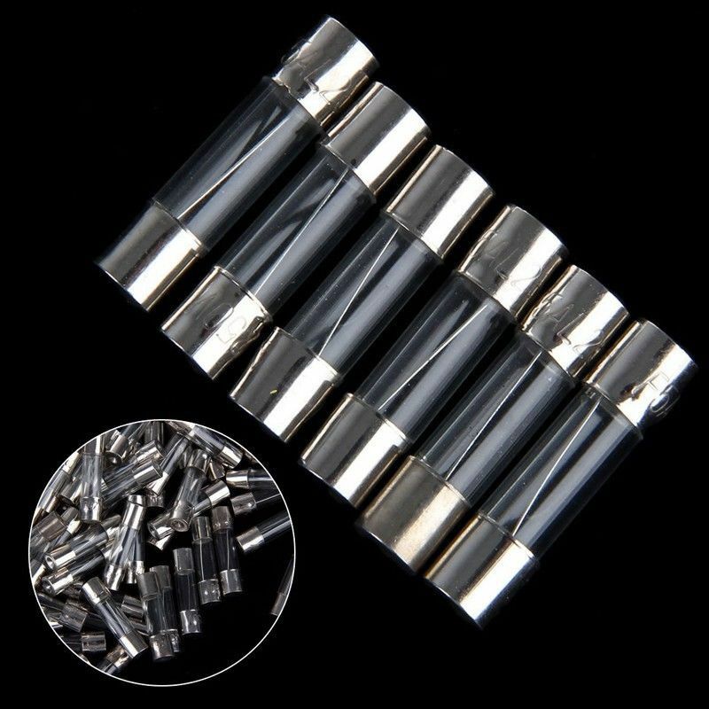 100Pcs 5A 250V Glass Tube Quick Fast Blow Fuse F5A L250V 5x20mm