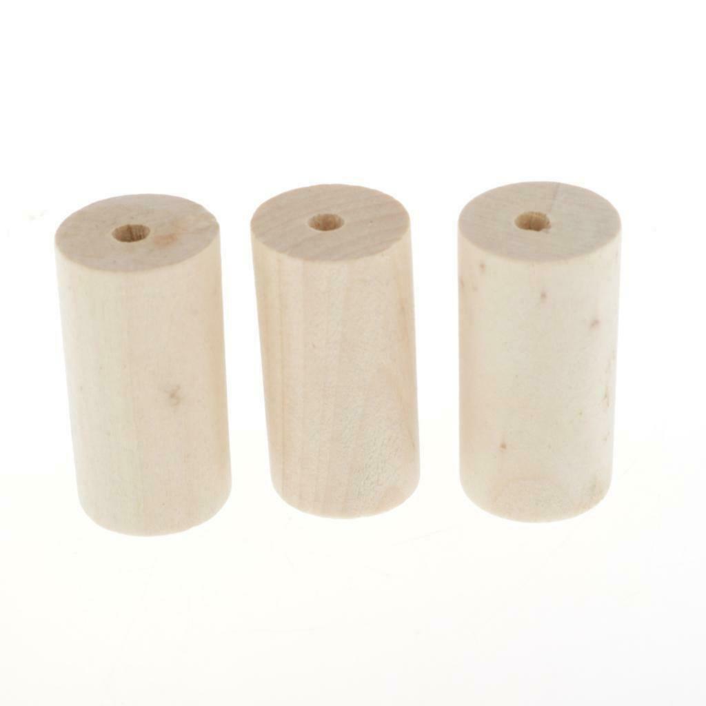 20x Natural Wooden Beads Round Cylinder Column Blocks DIY Craft Home Decor