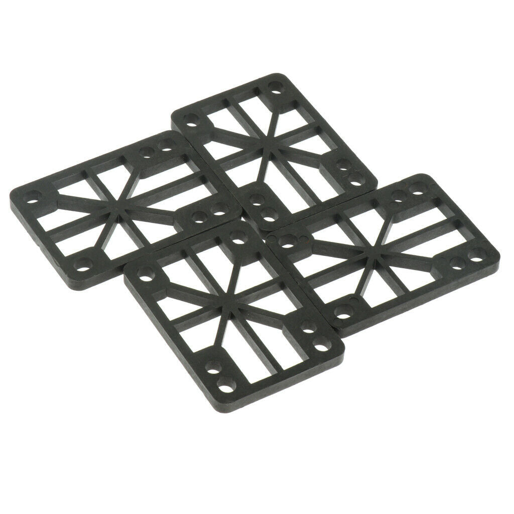 4X 4 Pieces Skateboard Longboard Shock Pads Risers 0.6cm or 0.8cm Black 6mm