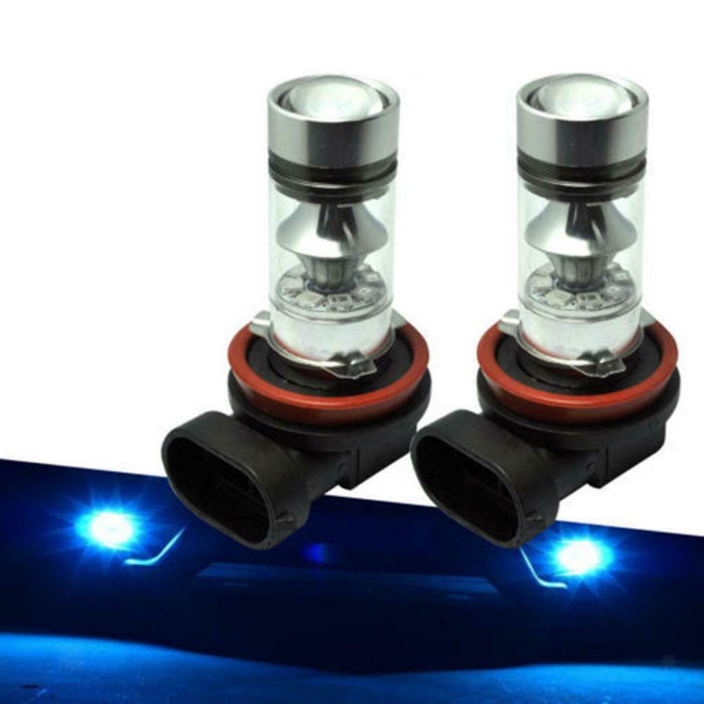 2 Pieces H11 H8 100W Projector Bulbs For Led Car Lights 10000k Blue