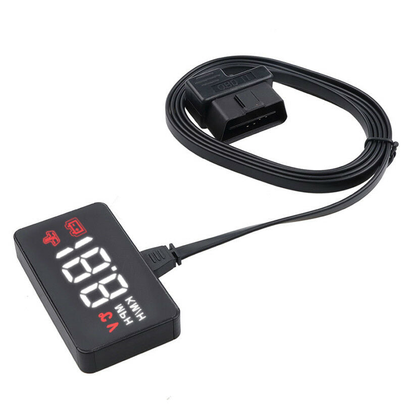 Car OBD2 HUD Overspeed Warning Windshield Projector Alarm System Head Up Display
