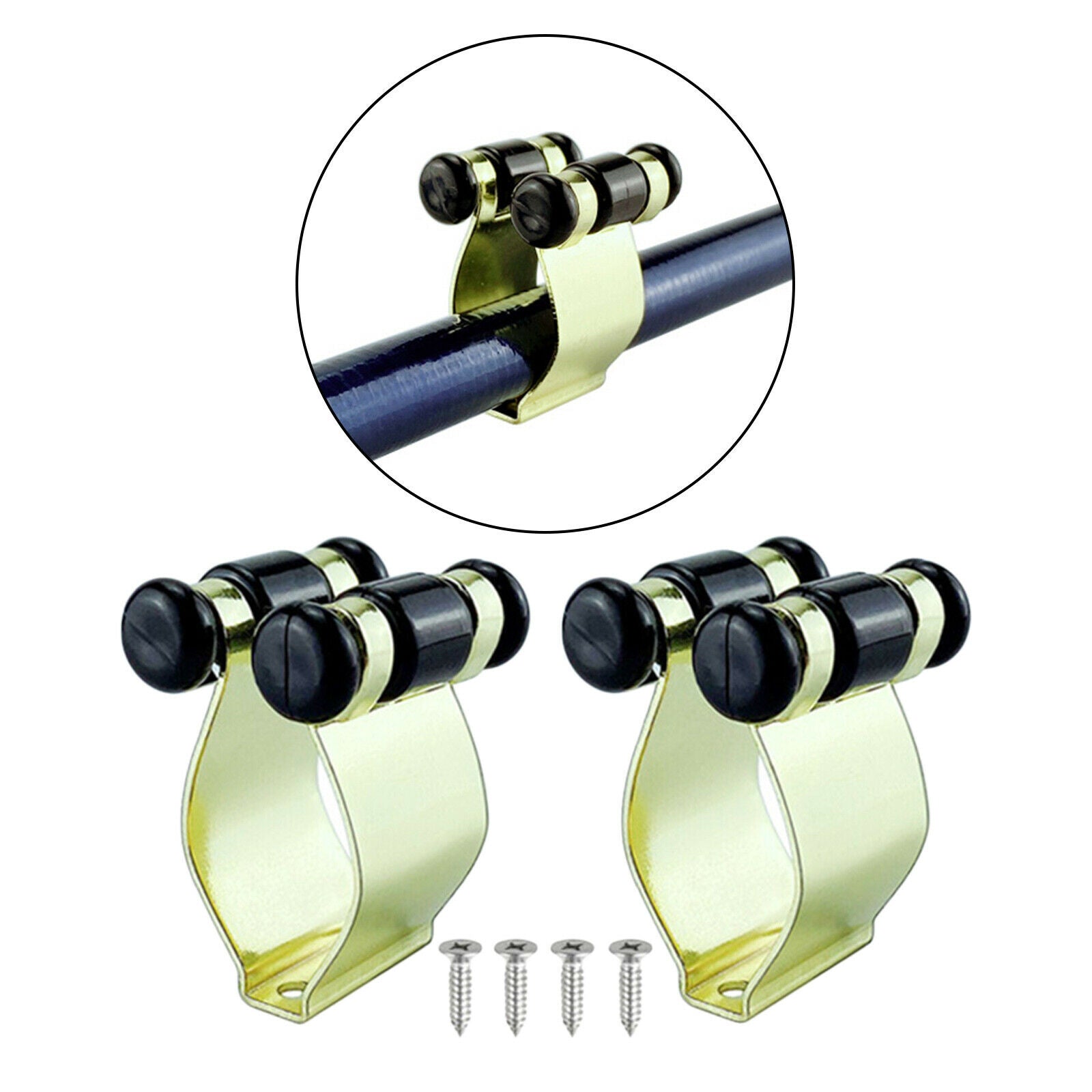 2pcs Fishing Pole Holder Clip Rack Rack with Screws for Fishing Accessories