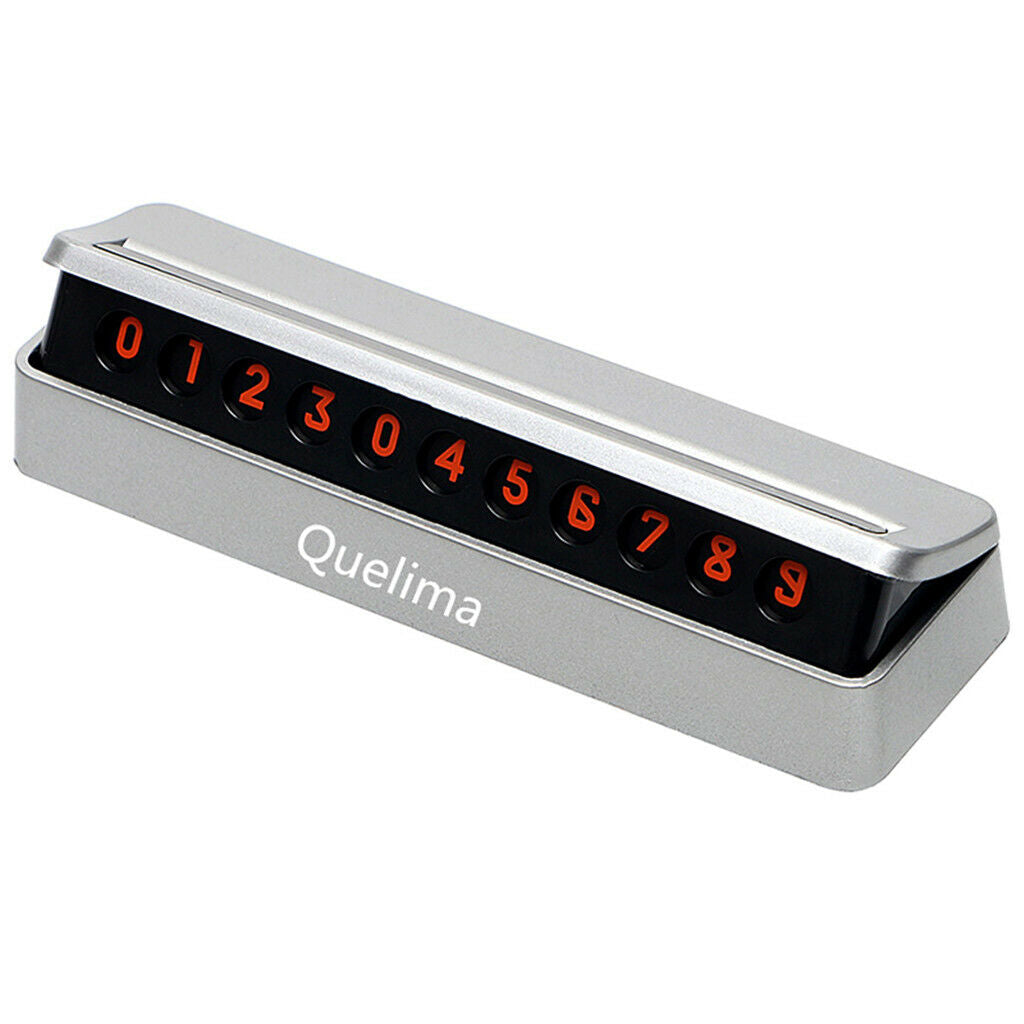 Car Temporary Parking Card Phone Number Plate Craft Sucker Vehicle Sliver