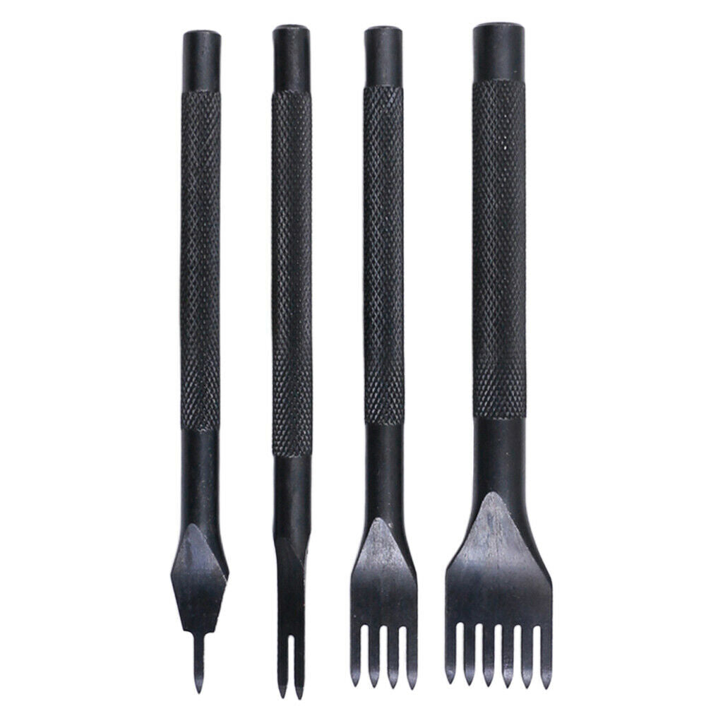 4pcs 3mm Pricking Leather Punching Stitching Punch Tool Set 1+2+4+6 Prong