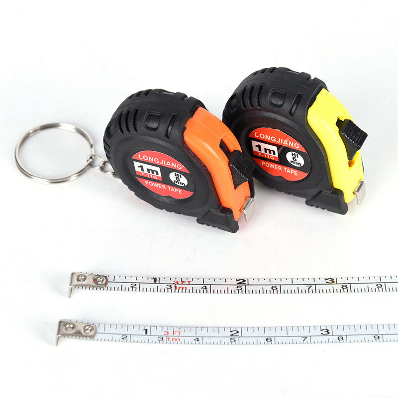 2pcs Retractable Ruler Tape Measure Key Chain Mini Pocket Size 1m Measure.l8