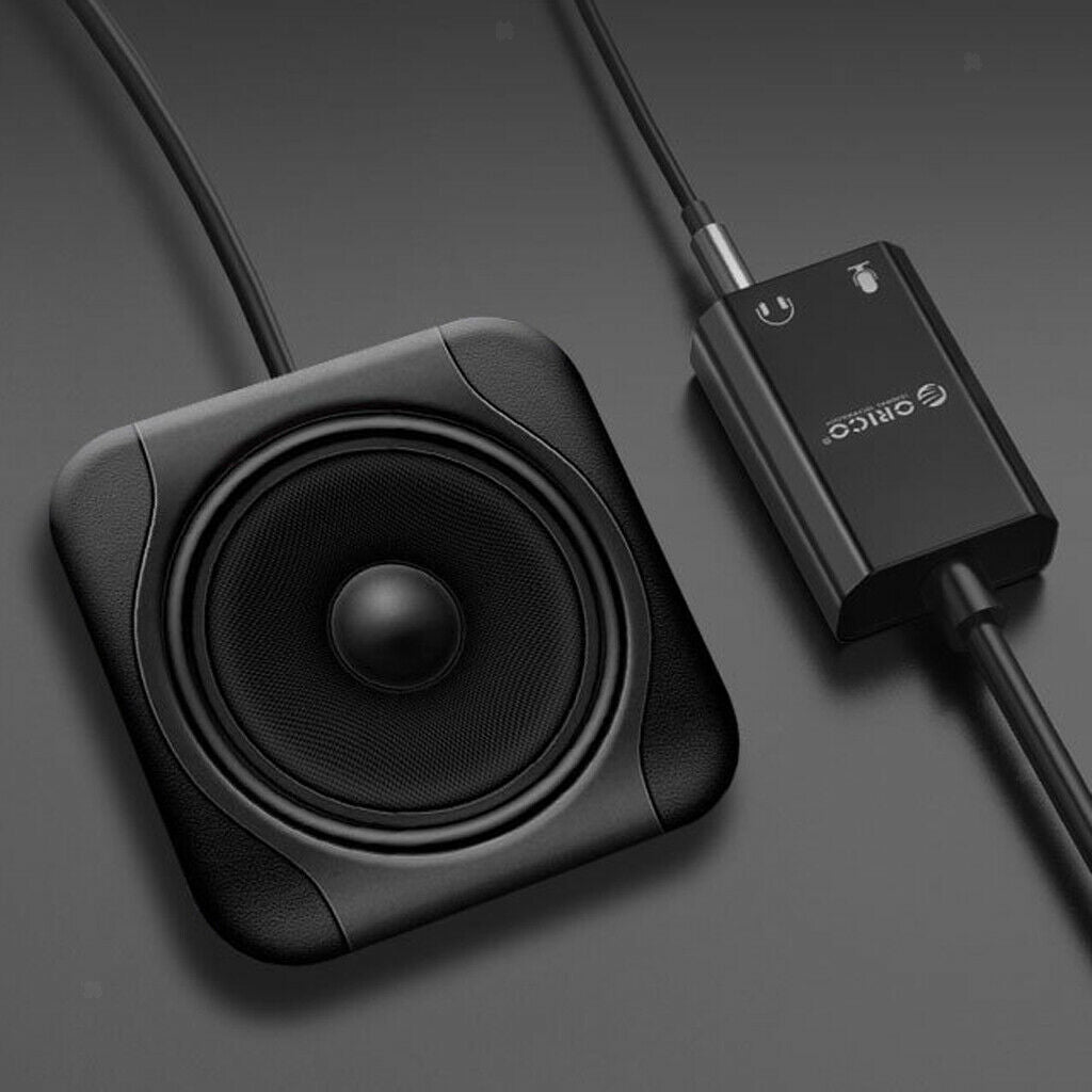 Black 2 Channels USB Audio Adapter External Sound Card Adapter for Win Linux
