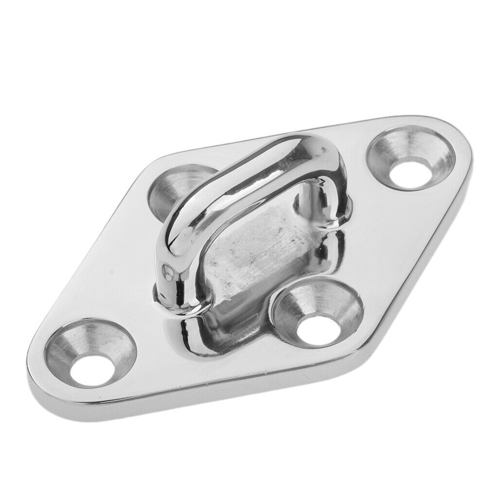 Stainless Steel Eye Plate, Pad Eye, Fixing Plate , Staple Hook Loop, 80mm