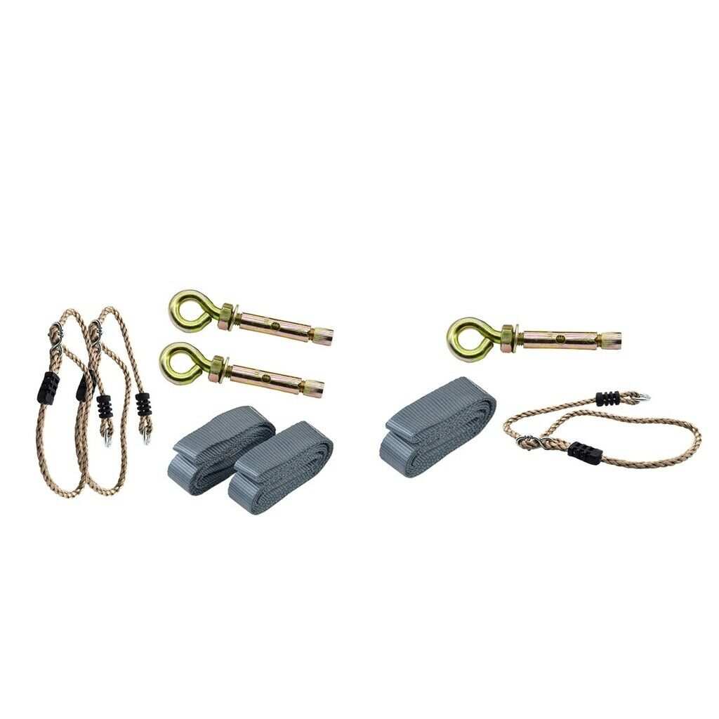 Playground Swing 50cm Strap Metal Hook 1M Rope DIY Accessories 100KG 6PCS