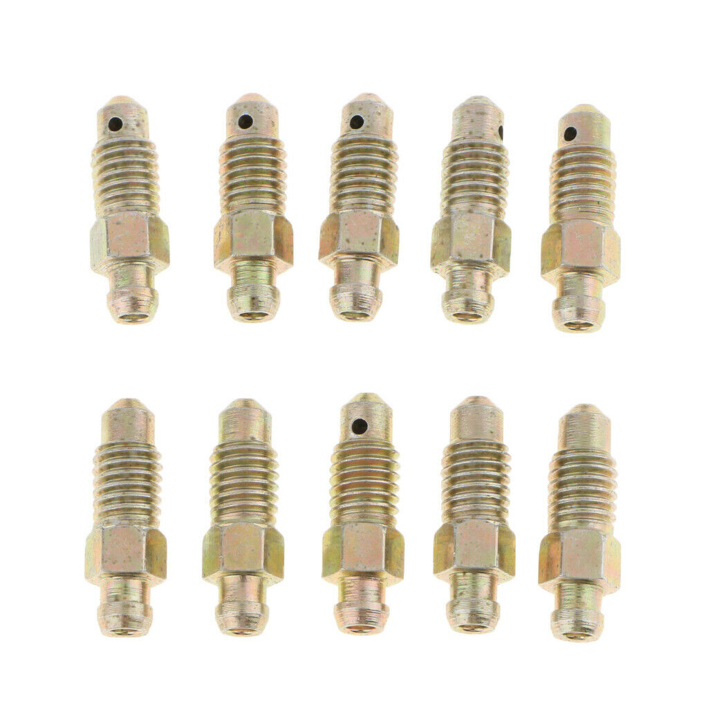 10pcs M8 x1.25mm Brake Bleed Screw Brake Repair Bush Car Brake Bleeder Nipple