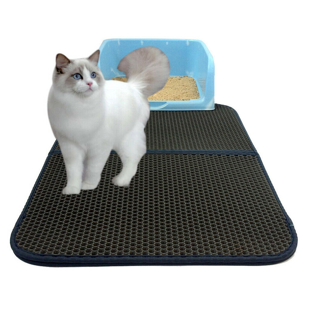 Waterproof Cat Litter Mat Trapper Foldable Pad Pet Rug Foam Mat Gray
