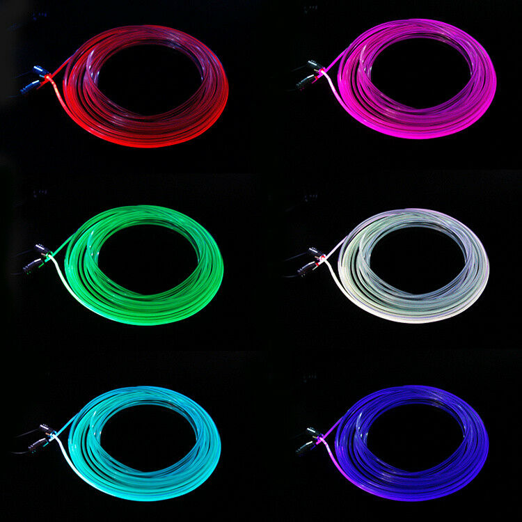 6M RGB LED Car Interior Neon EL Strip Light Sound Active Bluetooth Phone Control