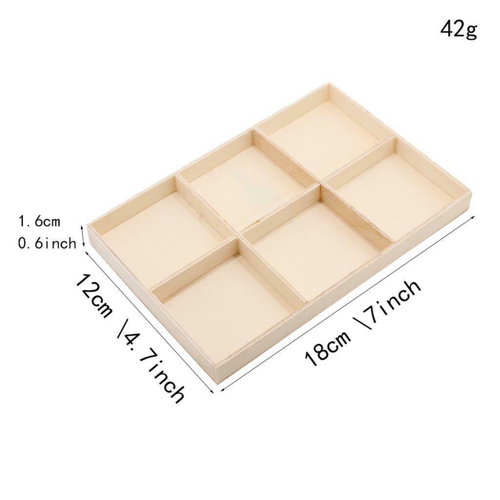 6 Compartments Wooden Divided Boxes Succulents Flower Pot Desktop Storage Box