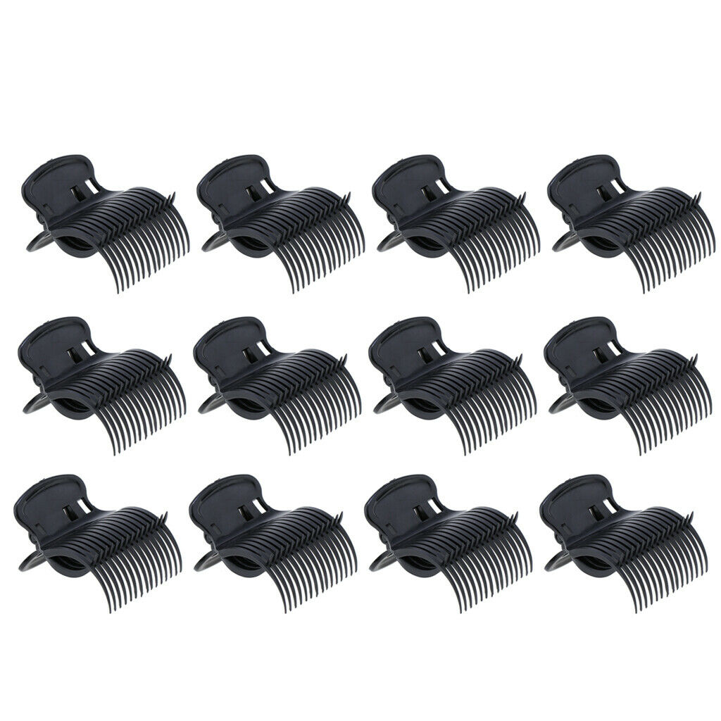 36 Pieces Plastic Hot Roller Super Clips Hair Curler Tongs for Women Black