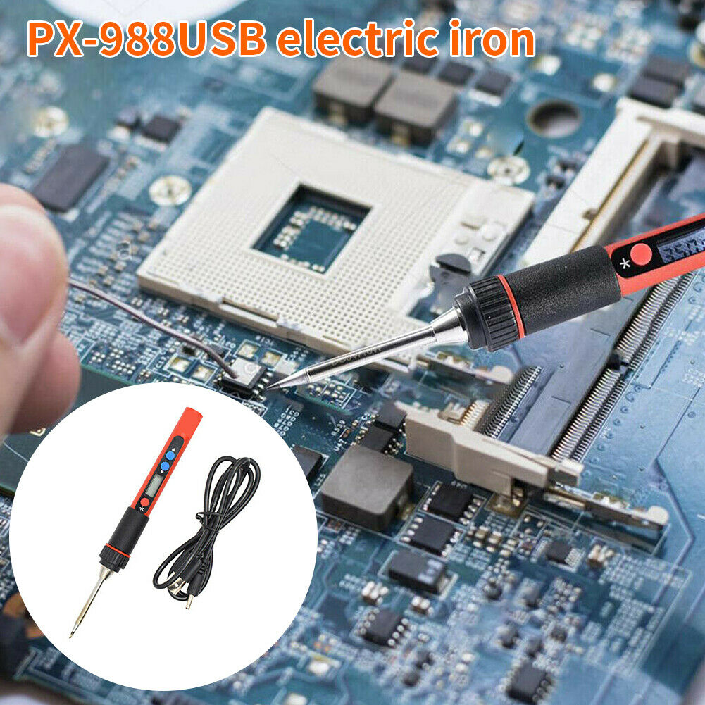 PX-988 Tip Electric Soldering Iron Pen Touch Switch Tool Mini USB LCD Welding