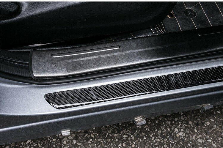 2x 49CM Carbon Fiber Car Scuff Plate Door Sill Cover Panel Step Protector Guard