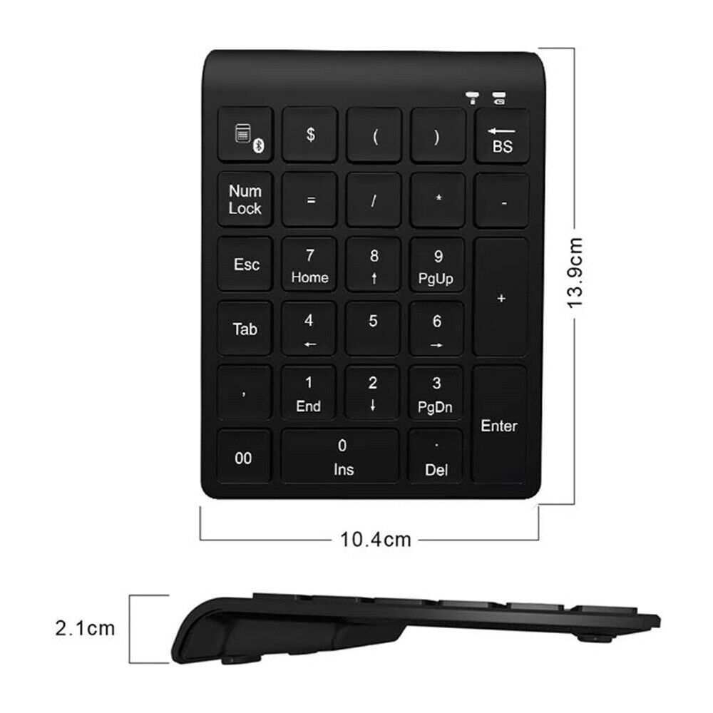 27-Key Bluetooth Wireless Numeric Keypad Mini Numpad Digital Accounting Keyboard