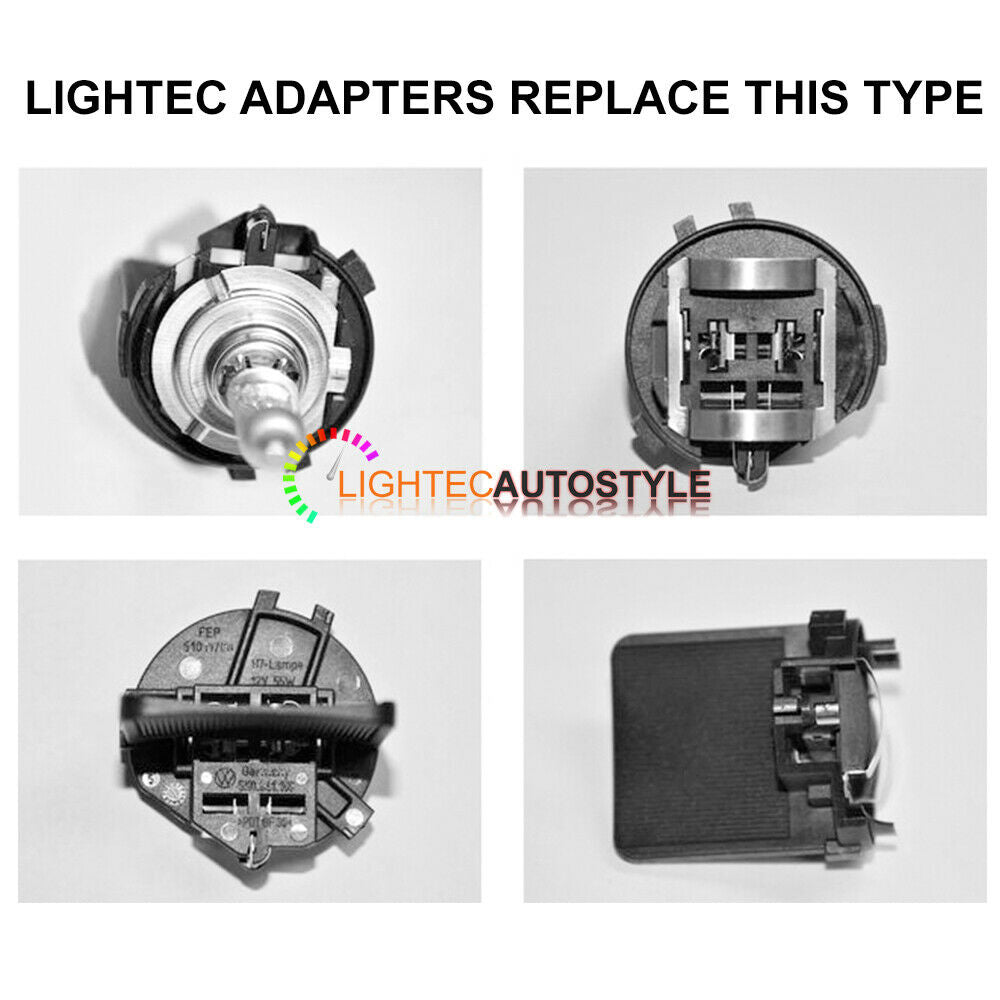 2x H7 HID HEADLIGHT BULB HOLDER ADAPTER CLIPS VW GOLF MK6 MK7 SCIROCCO VITO UK