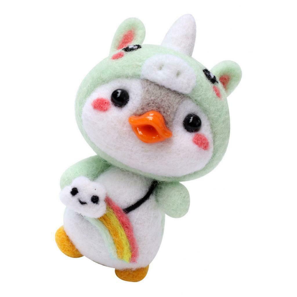 6 Sets Lovely Animal Penguin  Felting Starter Kit DIY Wool Crafts