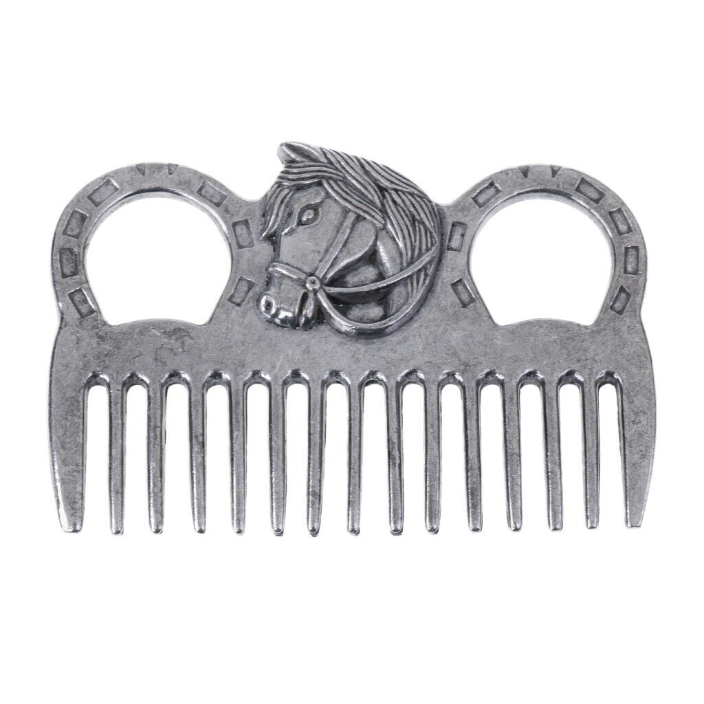 sturdy Steel Polished Horse Pony Grooming Comb Tool Currycomb Accessory