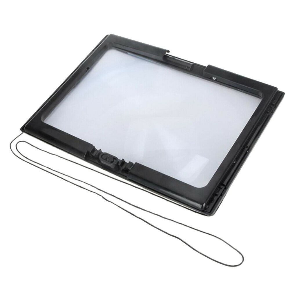 3X Reading Magnifier Foldable Magnifying Loupe w LED Light Desktop Book Lamp
