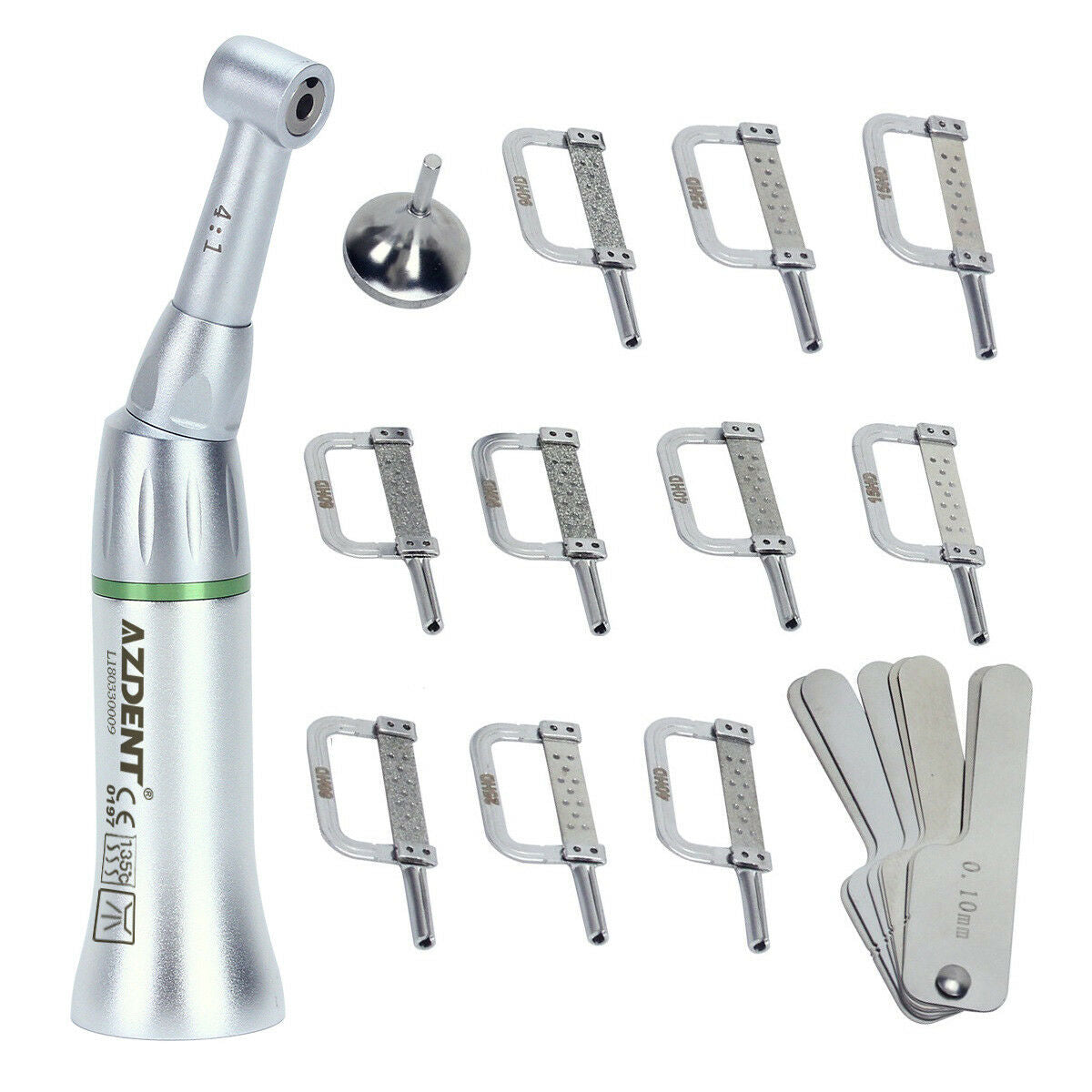 Dental 4:1 Reduction Contra Angle Handpiece Interproximal Stripping IPR Set