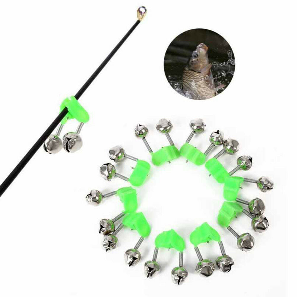 10Pcs Fishing bite alarms fishing rod stalk bells clamp tip fishing tackle S BU