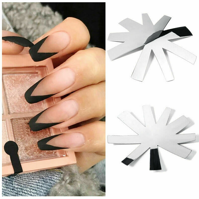 9 Sizes French Cut V-Shape Tips Manicure Edge Trimmer Shaped Line Tools Nail_ FG