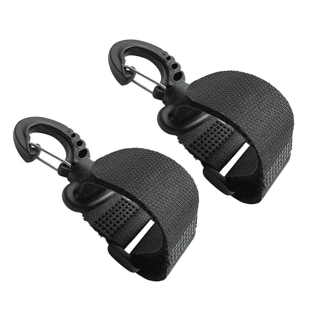 2pcs Dinghy Boat Canoe Kayak Nylon Paddle Clips Fishing Rod Holder Keeper Black