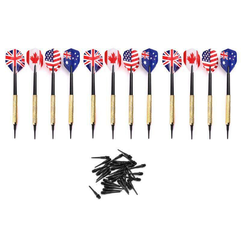 12pcs Soft Tip Darts With 36pcs Extra Tips Plastic Points Needle Electronic Dart
