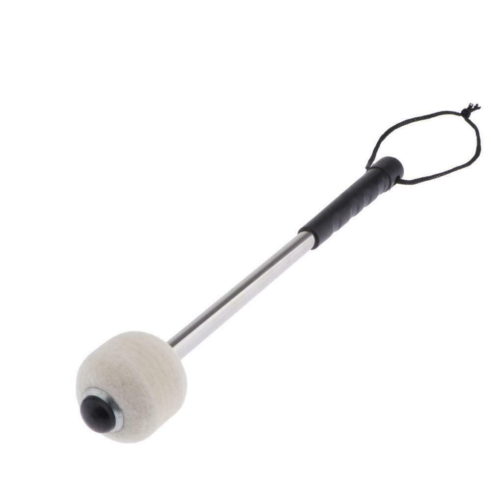 2X Alloy Marching Tenor Drum Mallets with Strap Stick Wool Felt Head Drum Parts