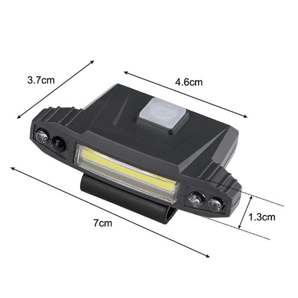 Portable COB Head Lamps Outdoor Hat Clip Light 4 Modes Flashlight Hiking Fishing