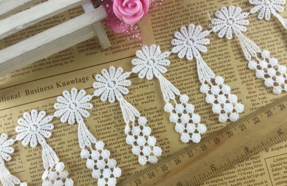 5 yard White lace lace Tassel clothing lace accessories Sewing Crafts 7.5cm