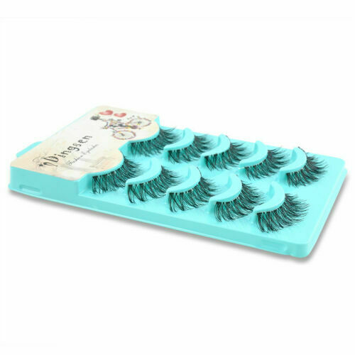 5Pair Natural Long Eye Lashes Handmade Messy Cross False Eyelashes Makeup Black