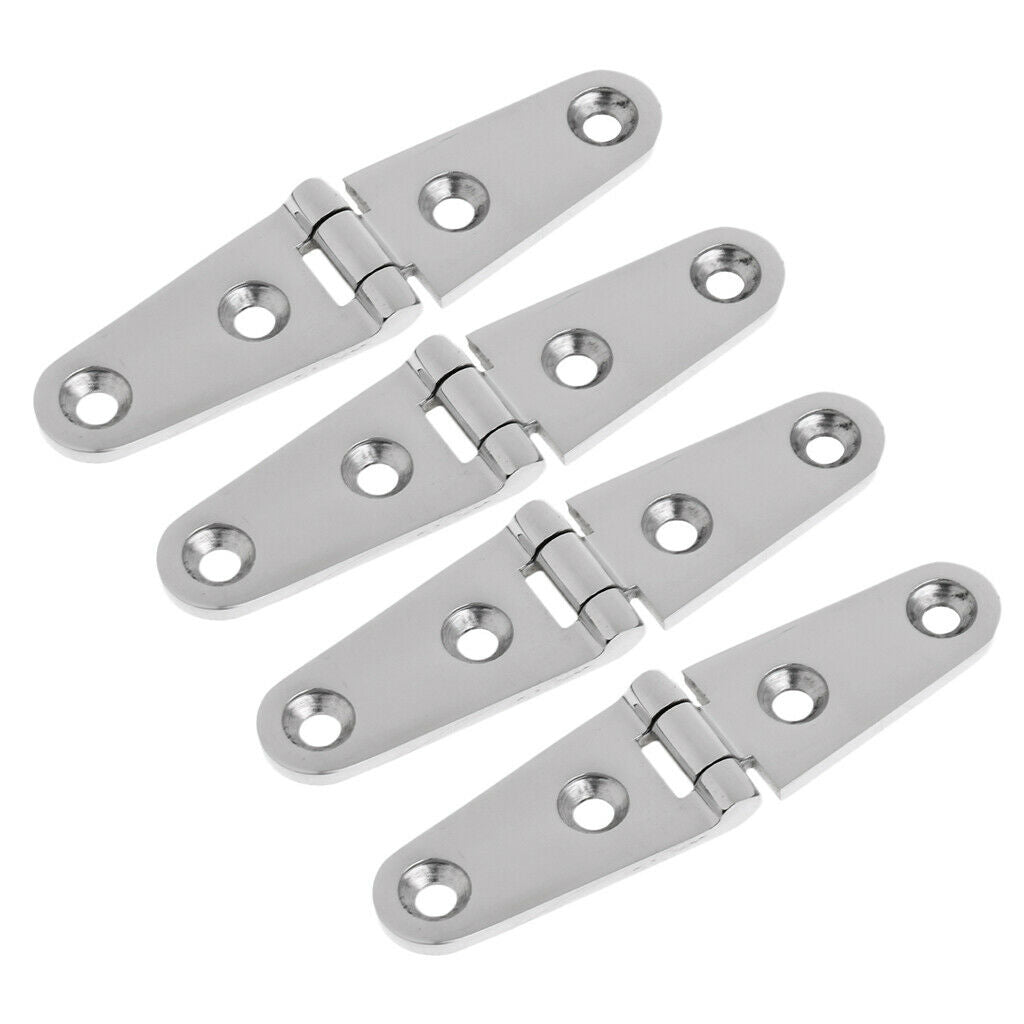 4 Pieces 100 X 25mm Marine 316 Stainless Steel Bridge Strap Door Hinge